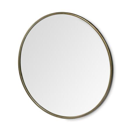 GFANCY FIXTURES 47 in. Round Gold Metal Frame Wall Mirror GF3084797